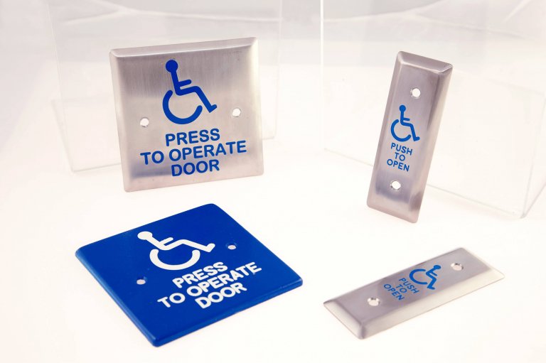 Stamped Aluminum Push Plates for Automatic Handicap Doors