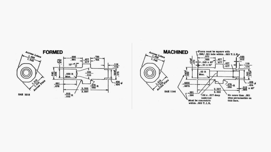 cold forming versus machining metal part