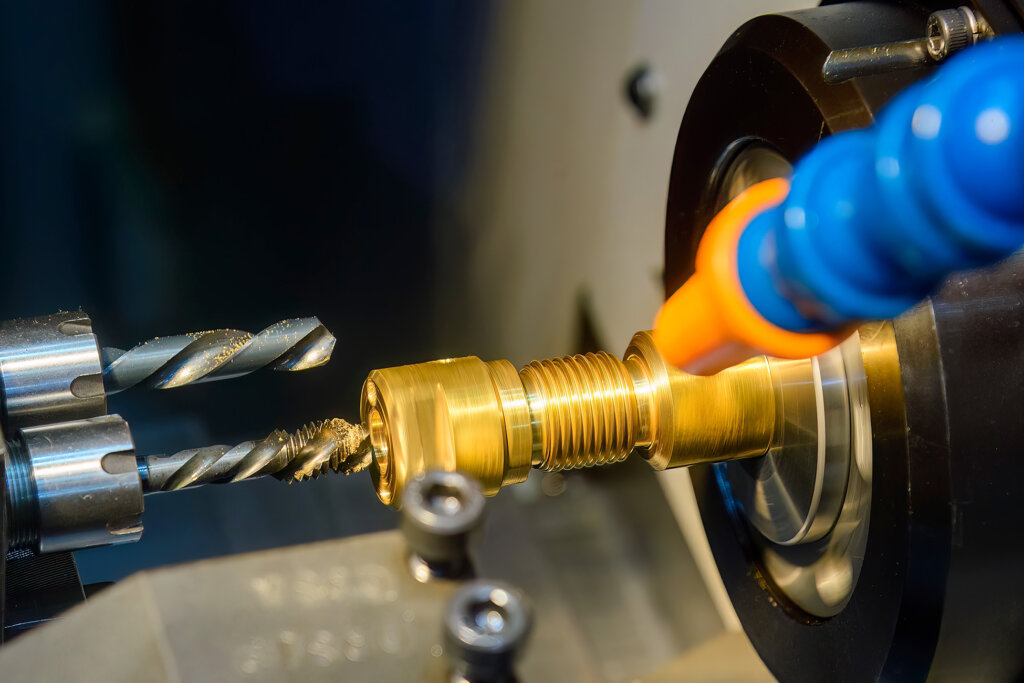 swiss turning machine metal brass